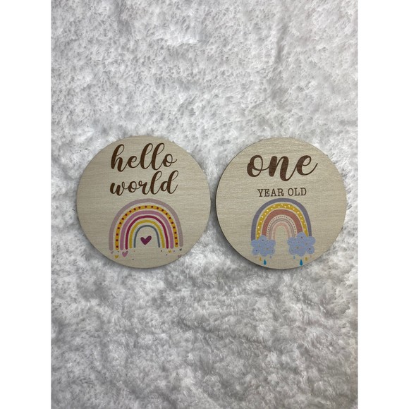 Rainbow Milestone Discs, Baby Age Milestone Marker Keepsake & Photo Boho… - Picture 5 of 7